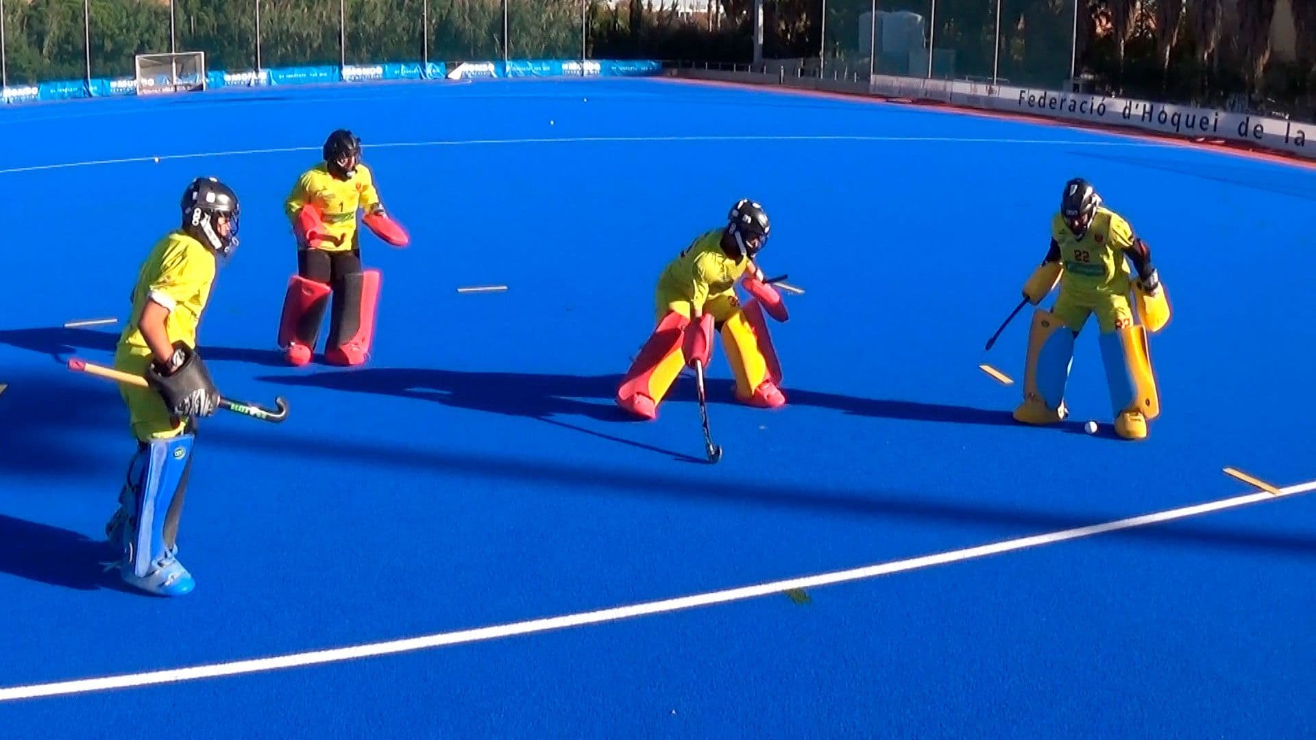 Juego portero hockey hierba: rondo 3vs1