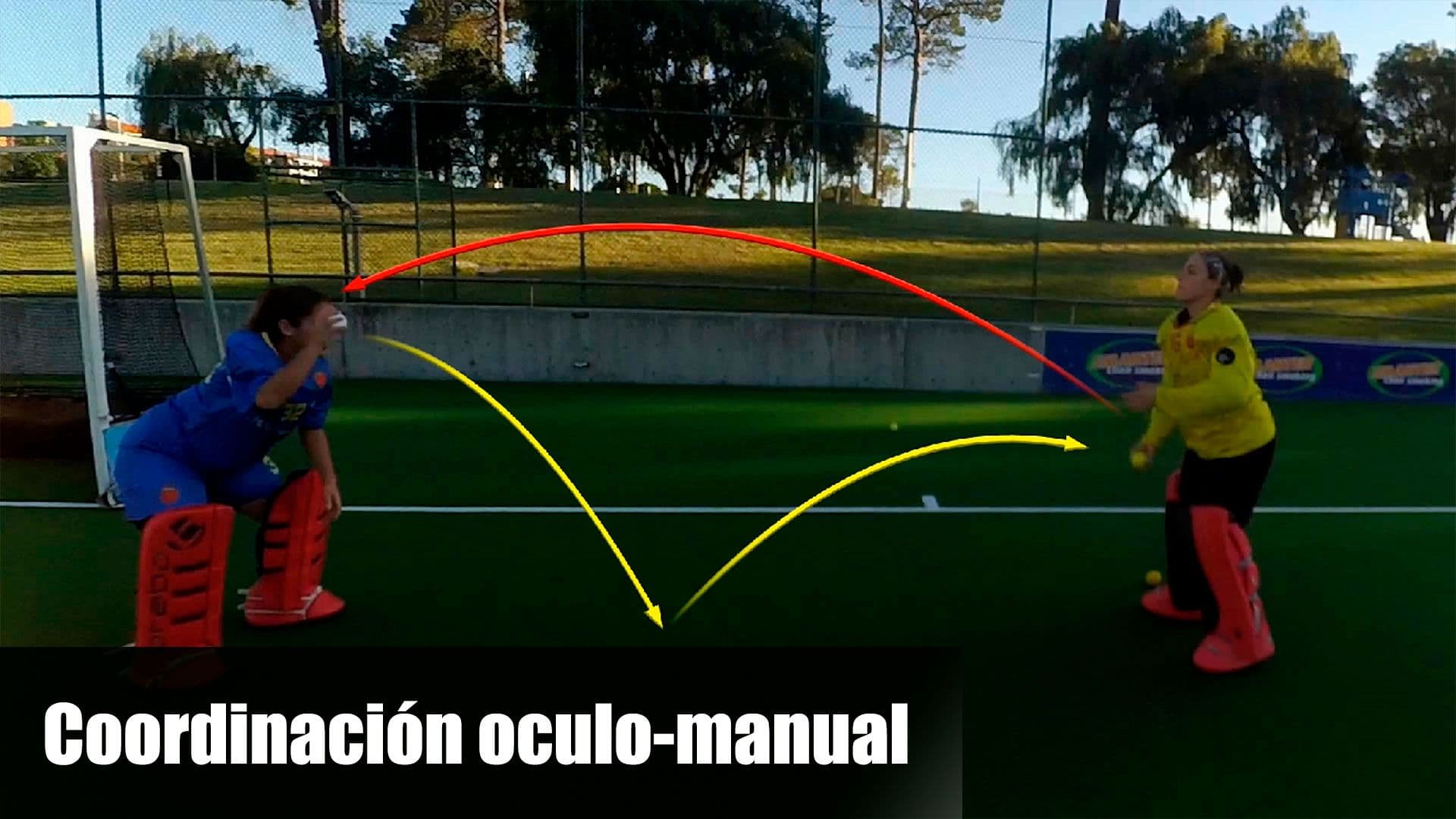 Portero de hockey hierba: coordinación oculo-manual